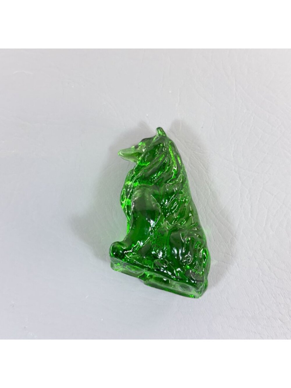 Vintage Mosser Glass Emerald Green Collie Dog Figurine Seated Shepherd 3.75" - Picture 12 of 14